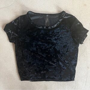 Black Velvet Women's Crop Top Tee